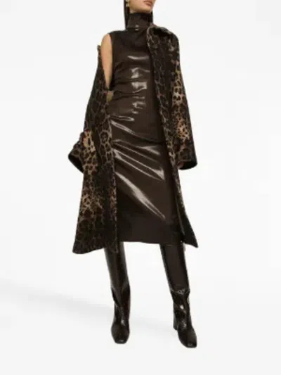 Dolce & Gabbana Leopard-print Belted Single-breasted Coat In Animal Print