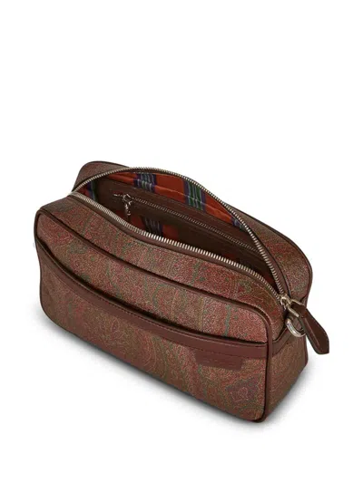 Etro Printed Belt Bag In Brown