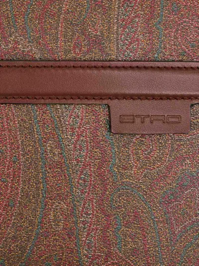 Etro Printed Belt Bag In Brown