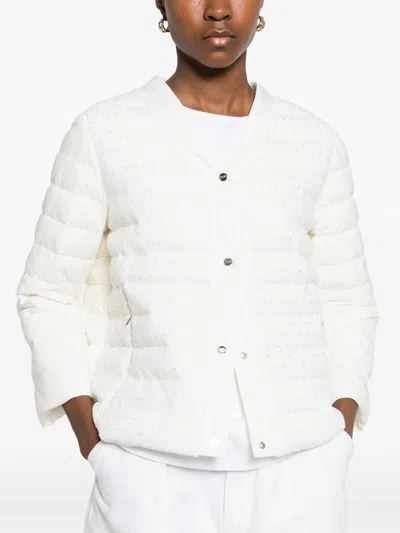 Herno Buttoned Puffer Jacket In Neutral