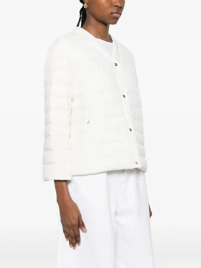 Herno Buttoned Puffer Jacket In Neutral