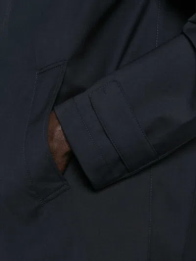 Herno 3 Layers Wool Storm Fabric Raincoat In Black