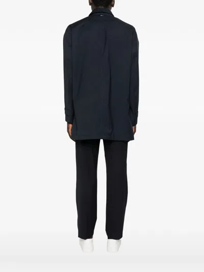 Herno 3 Layers Wool Storm Fabric Raincoat In Black