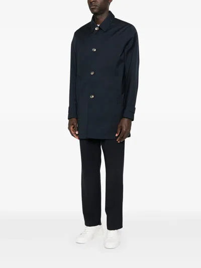 Herno 3 Layers Wool Storm Fabric Raincoat In Black