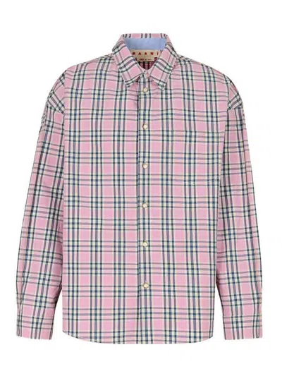 Marni Checked-pattern Long-sleeve Shirt In Multi