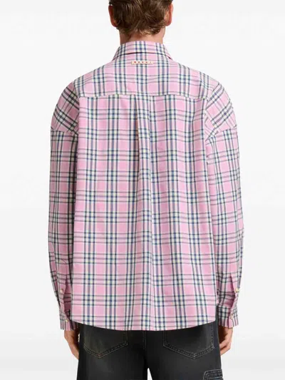 Marni Checked-pattern Long-sleeve Shirt In Multi