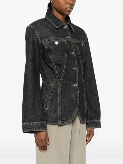 Iro Long-sleeved Denim Jacket In Black