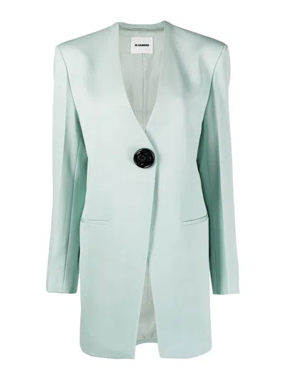 Jil Sander Single Breasted Blazer In Blue