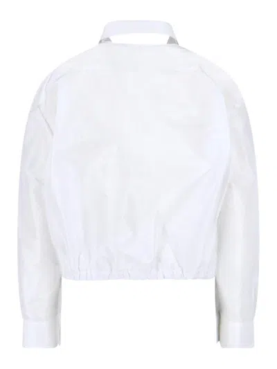 Jil Sander Technical Faille Jacket In White