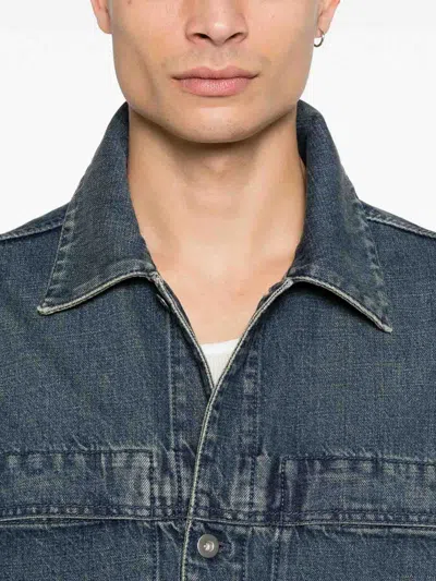 Jil Sander Button Pocket Dnim Jacket In Blue