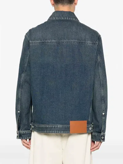 Jil Sander Button Pocket Dnim Jacket In Blue