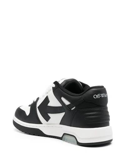 Off-white Out Of Office Grey Low Top Sneakers With Logo Patch On The Tongue And Contrasting Stitching In Leath In Multi