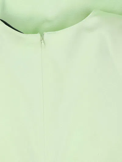 Stella Mccartney Envers Satin V Neck Dress In Green