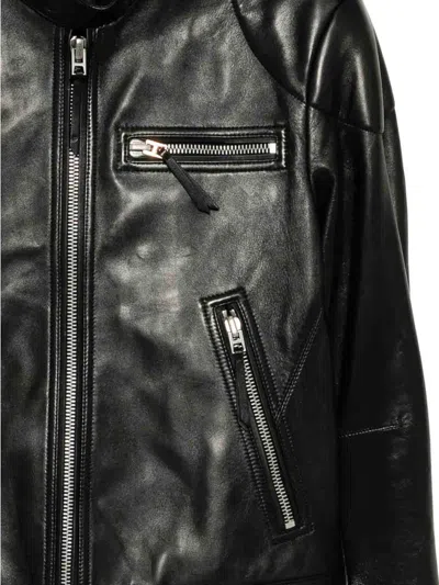 Tom Ford Leather Jacket In Black