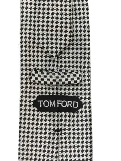 Tom Ford Patterned Tie In White