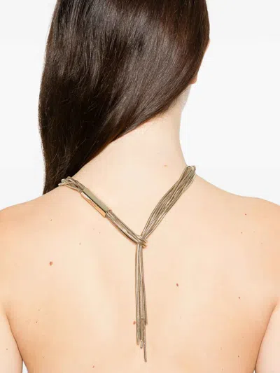 Tom Ford Brass Axis Necklace In Gold