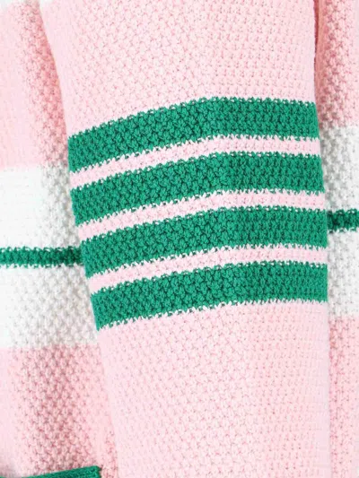 Thom Browne Striped Cardigan In Pink