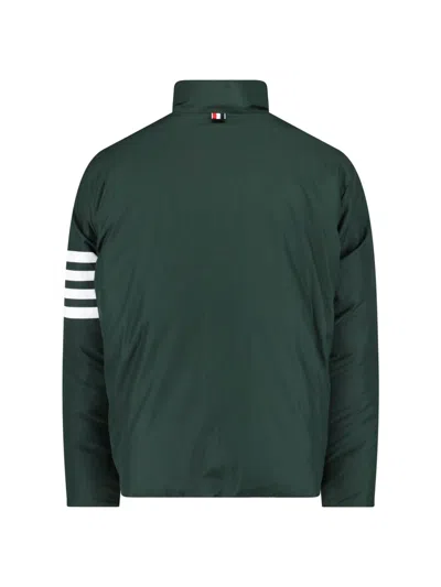Thom Browne Reversible Down Jacket Featuring Checkered Pattern In Gray