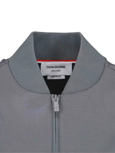 Thom Browne 4 Bar Bomber Jacket In Gray