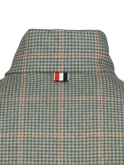 Thom Browne Reversible Down Jacket Featuring Checkered Pattern In Gray