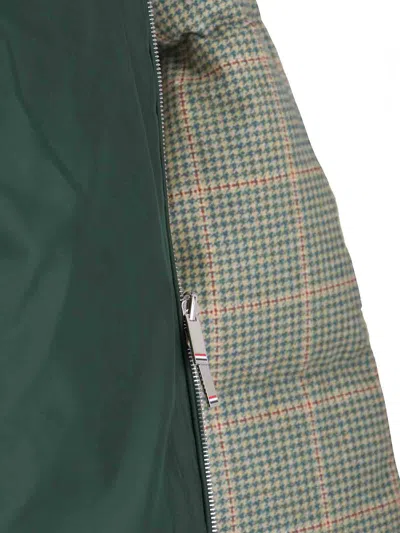 Thom Browne Reversible Down Jacket Featuring Checkered Pattern In Gray