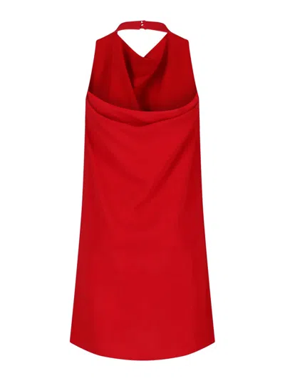 Valentino Womens Paris Halter-neck Silk-crepe Mini Dress In Red