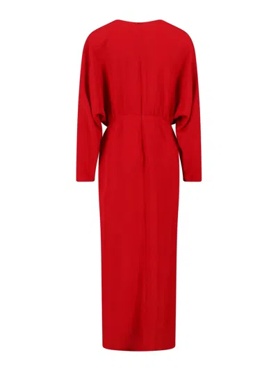 Valentino Donna Long Sleeve Blouson Silk Cady Couture Dress In White