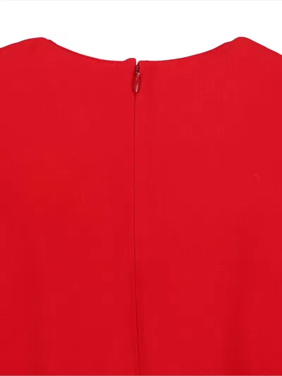 Valentino Donna Long Sleeve Blouson Silk Cady Couture Dress In White