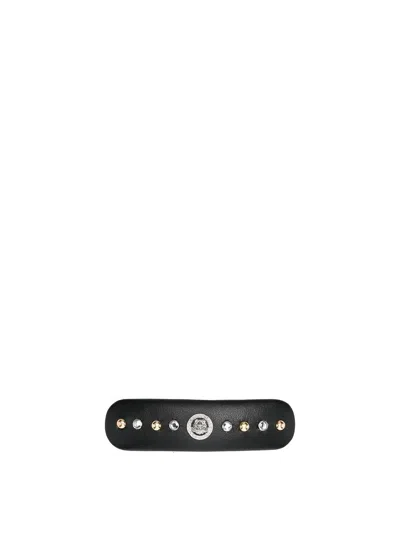 Versace Embellished Hair Clip In Black
