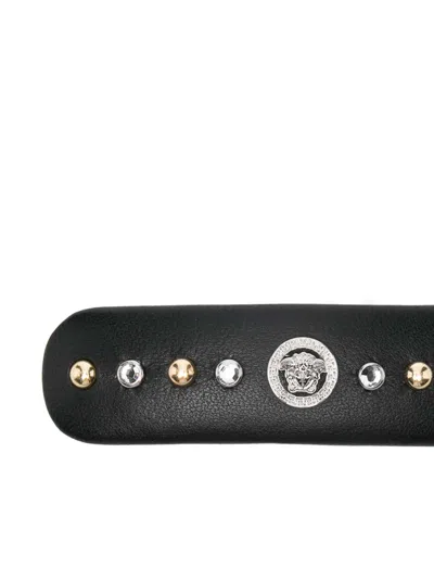 Versace Embellished Hair Clip In Black