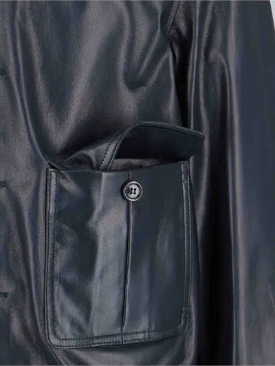 Valstar Buttoned Leather Jacket In Blue