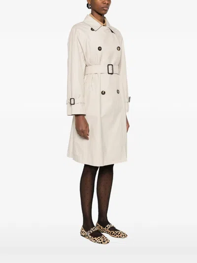 Max Mara The Cube Belted Double-breasted Coat In White