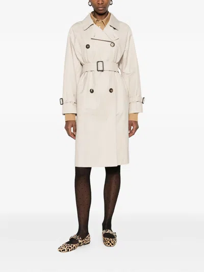 Max Mara The Cube Belted Double-breasted Coat In White