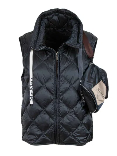 Max Mara The Cube Navy Down Jacket In Blue
