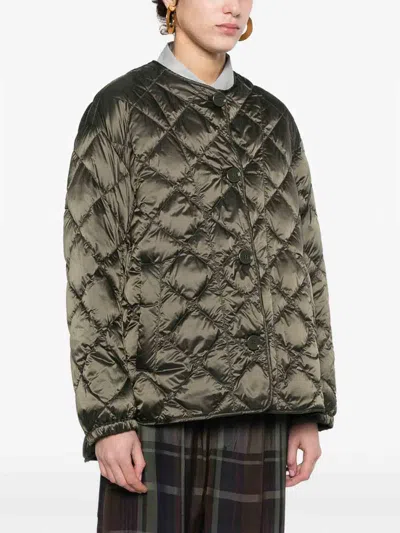 Max Mara The Cube Quilted Button Jacket In Green