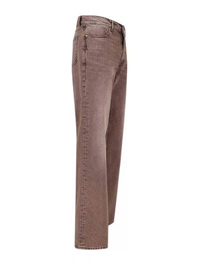 Our Legacy Denim Trousers Faded Effect Belt Loops Five Pockets In Brown