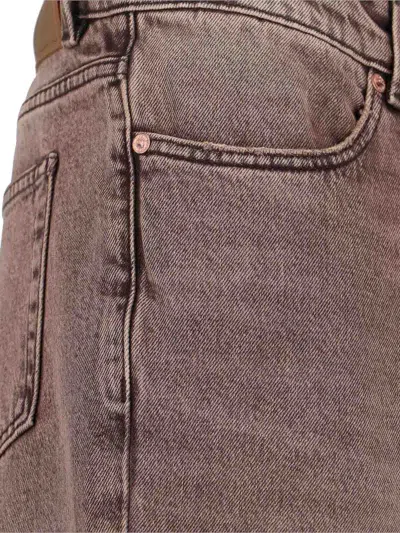 Our Legacy Denim Trousers Faded Effect Belt Loops Five Pockets In Brown