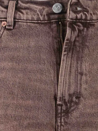 Our Legacy Denim Trousers Faded Effect Belt Loops Five Pockets In Brown