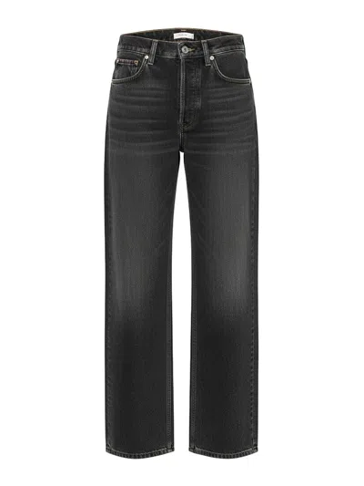 Haikure 'korea' Grey Jeans With Faded Effect And Logo Patch On The Back In Cotton Woman In Black