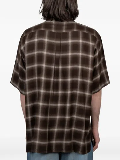 Stein Check-pattern Oversized Shirt In Brown