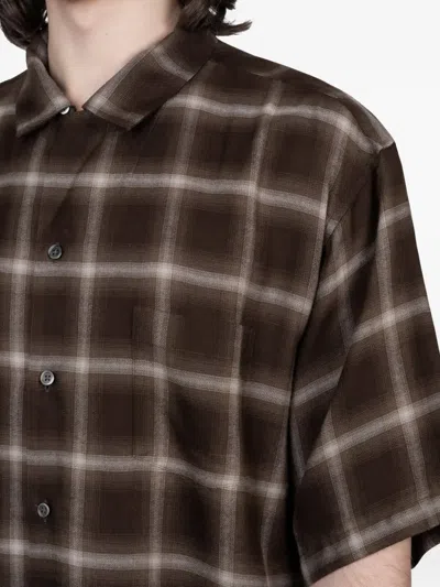 Stein Check-pattern Oversized Shirt In Brown