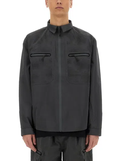Alpha Industries Laser Cut Shirt With Structured Silhouette In Gray