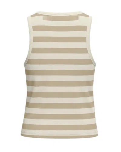 Mc2 Saint Barth Tank Top Ada Beige Stripes In Multi