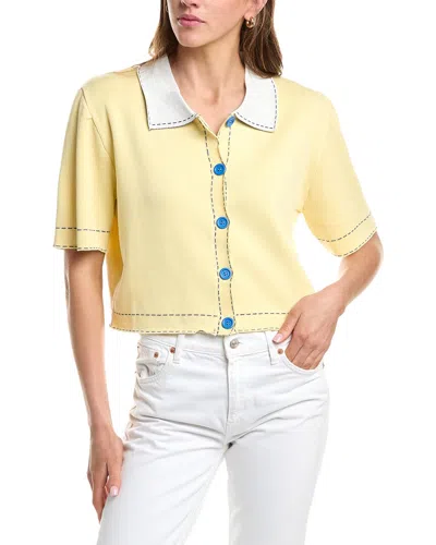Colette Rose Button Front Top In Yellow
