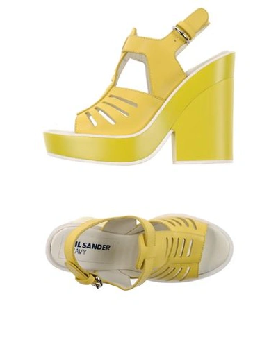 Shop Jil Sander Sandals In Yellow