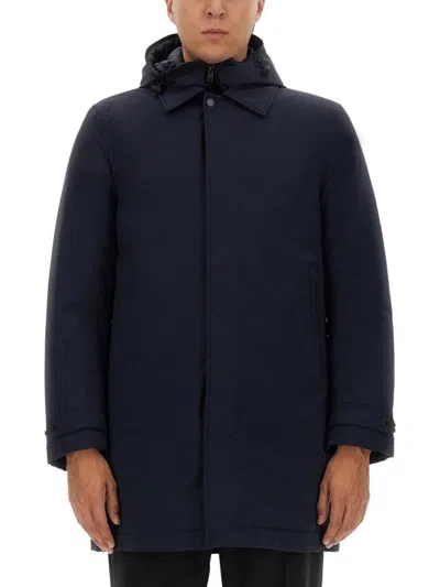 Woolrich Tailored Blue Nylon Jacket With Primaloft Insulation In Black