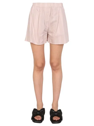 Off-white Off White Striped Pattern Shorts In Pink