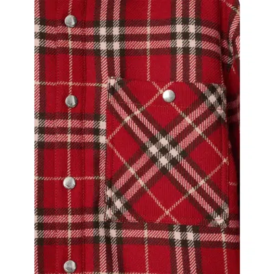 Burberry Casual Check Pattern Wool Shirt In Multi