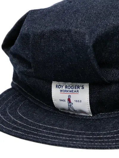 Engineered Garments Logo-patch Denim Cap In Blue