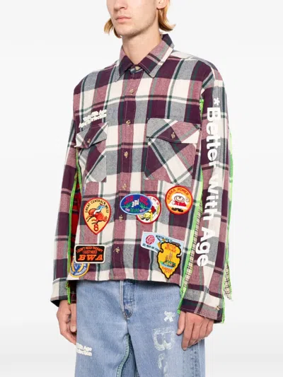 Better With Age Patchwork Check-print Shirt In Multi